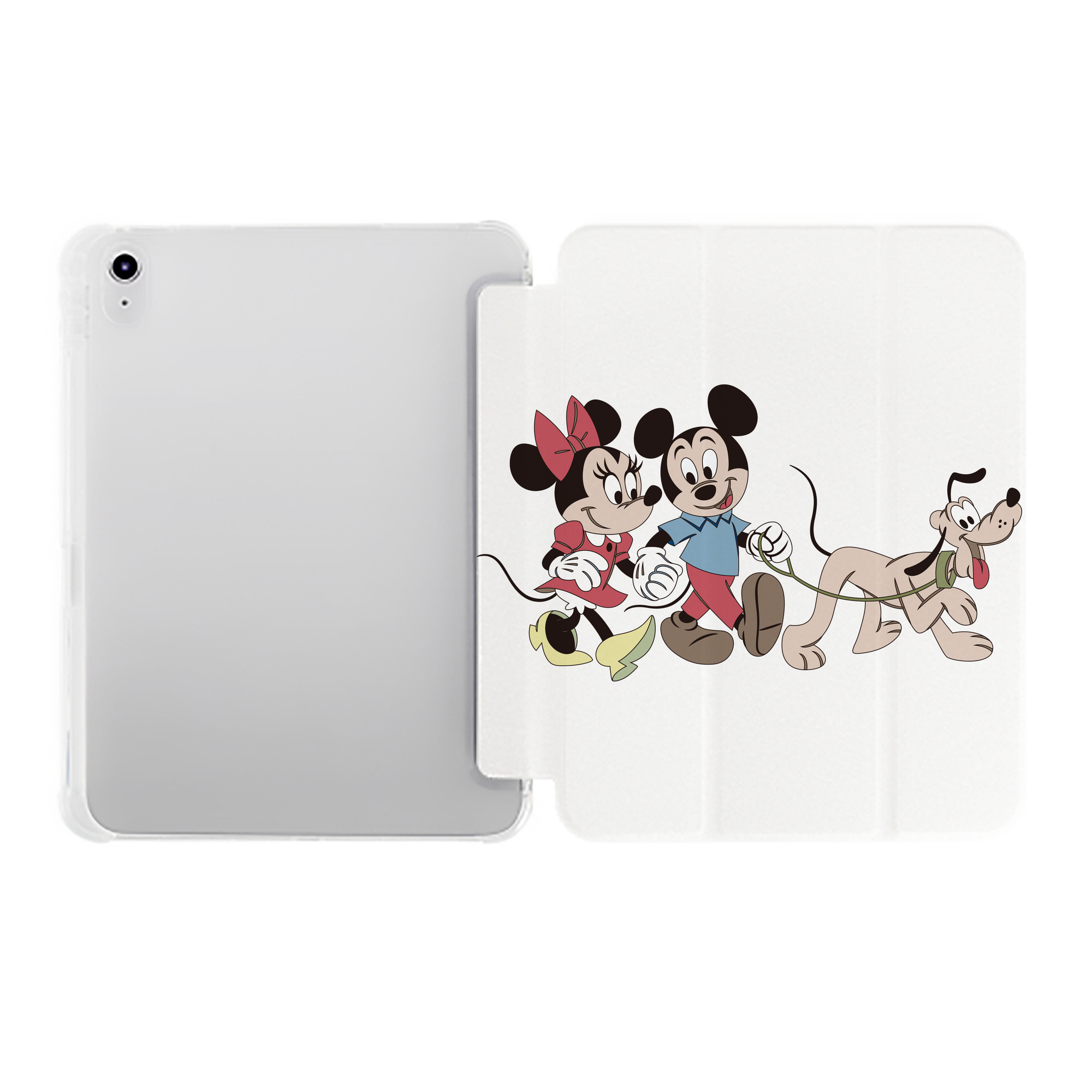（画像用） ミッキーマウス Mickey Mouse IPad ケース ペン収納付き 三つ折りスタンド PUレザー×シリコン 対応機種9.5/10.5/10.9インチ